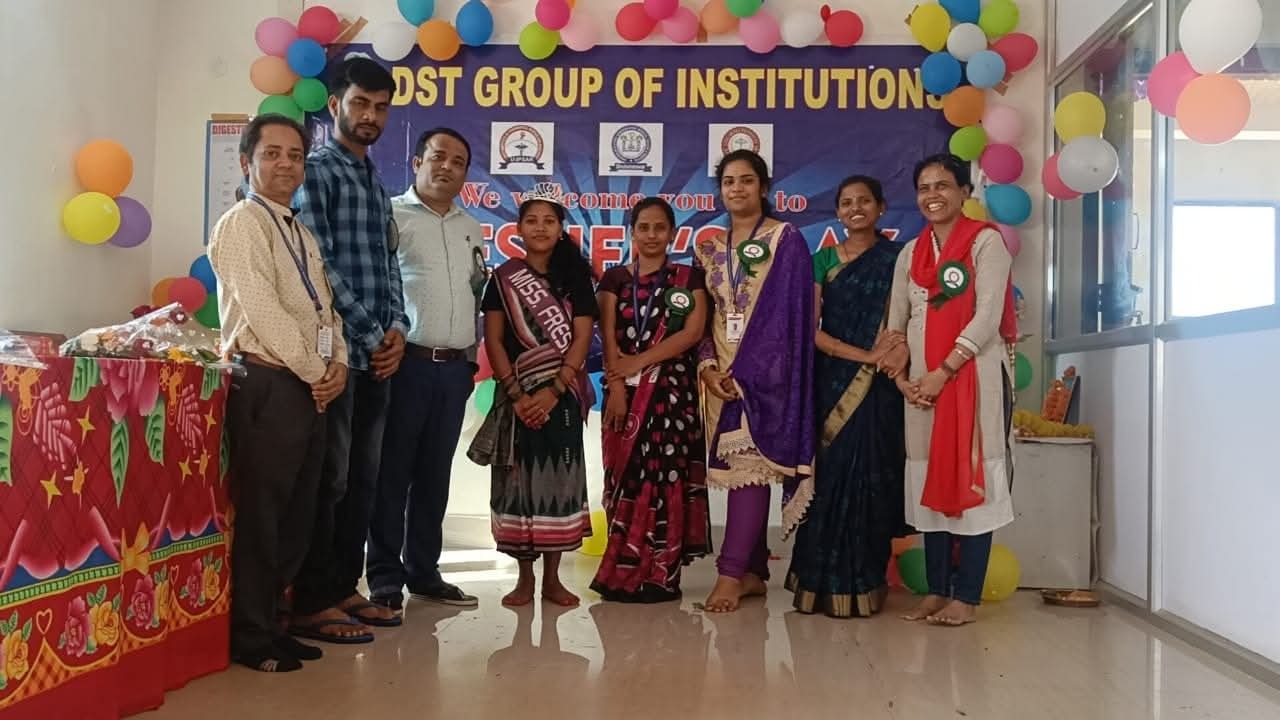 DST Group of Institutions welcoming newly admitted students at a freshers orientation event